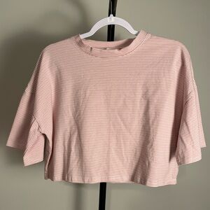 NWT Zalora Casual Pink Striped Crop Top XL